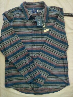 NWT Impact Collection United By Blue Men Organic Flannel ButtonUp Shirt Hemp XXL
